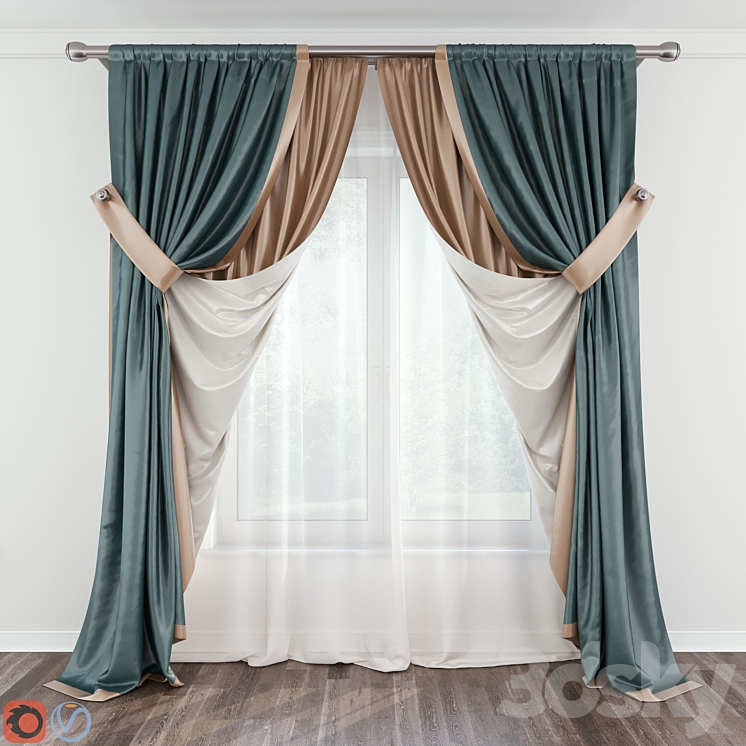 Modern Curtain №8 3DS Max - thumbnail 1