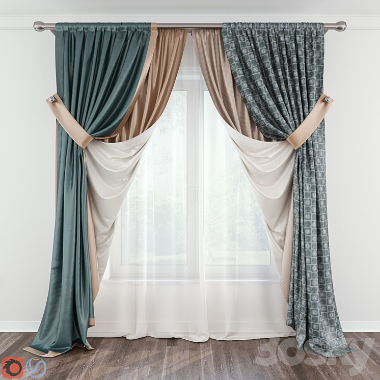 Modern Curtain №8 3DS Max - thumbnail 2