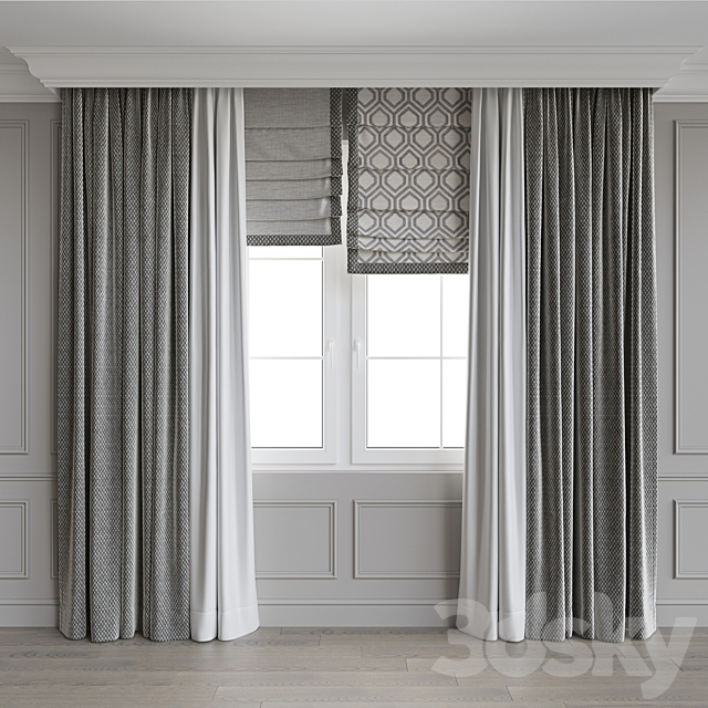 Modern style curtains 11 3DSMax File - thumbnail 3