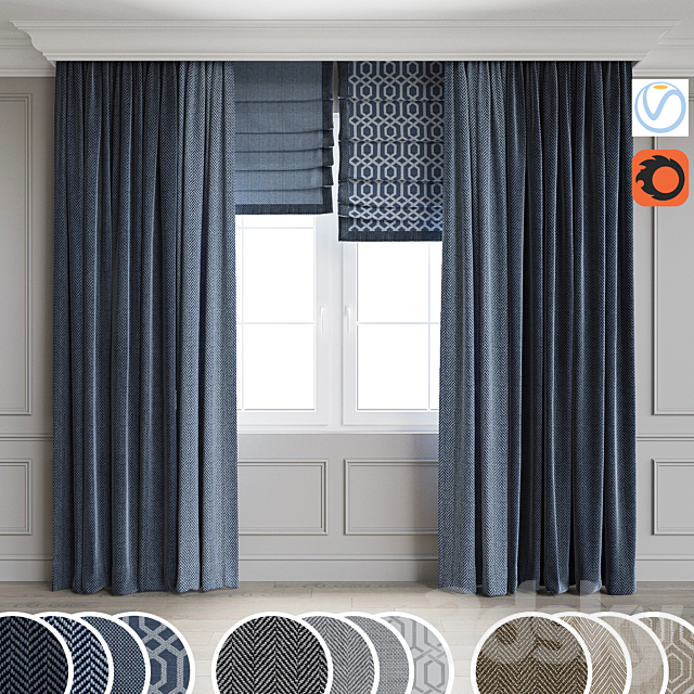 Modern style curtains 7 3DSMax File - thumbnail 1