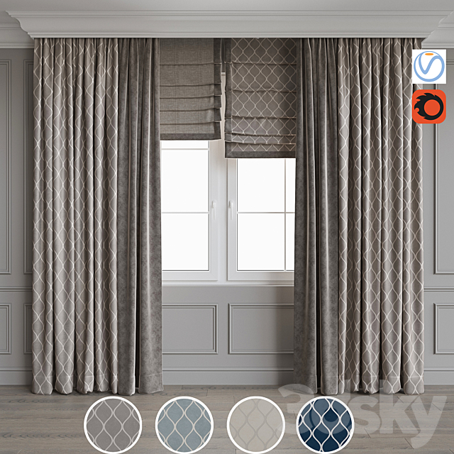 Modern style curtains 9 3DSMax File - thumbnail 1