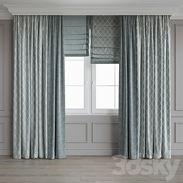 Modern style curtains 9 3DSMax File - thumbnail 2