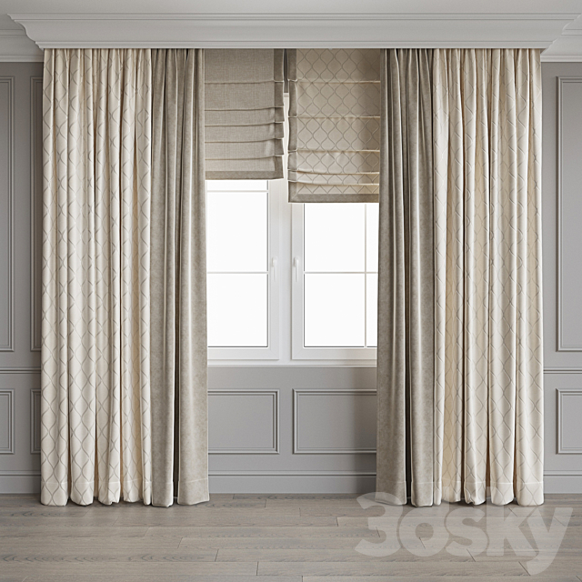 Modern style curtains 9 3DSMax File - thumbnail 3