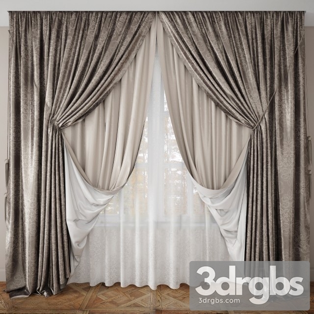 Neoclassic Curtain Luxury 3dsmax Download - thumbnail 1