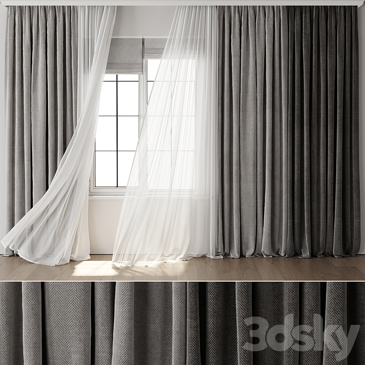 Old Curtain for Interior 118 3DS Max Model - thumbnail 1