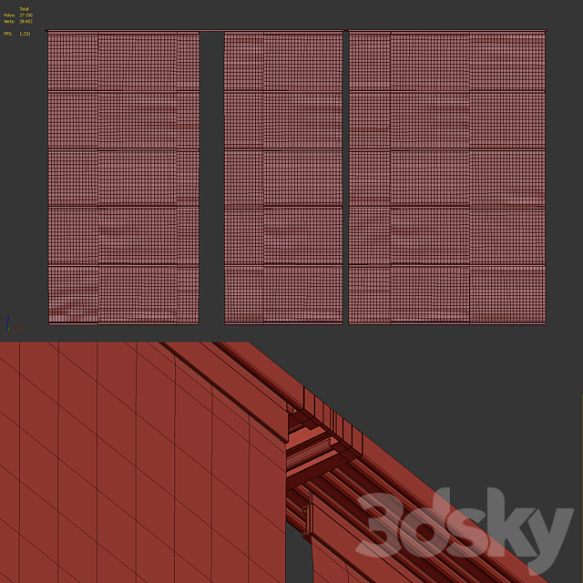 Panel curtains Japanese curtains 2 3DS Max Model - thumbnail 7