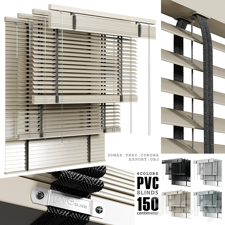pvc blinds 150 cm 3DS Max Model - thumbnail 1