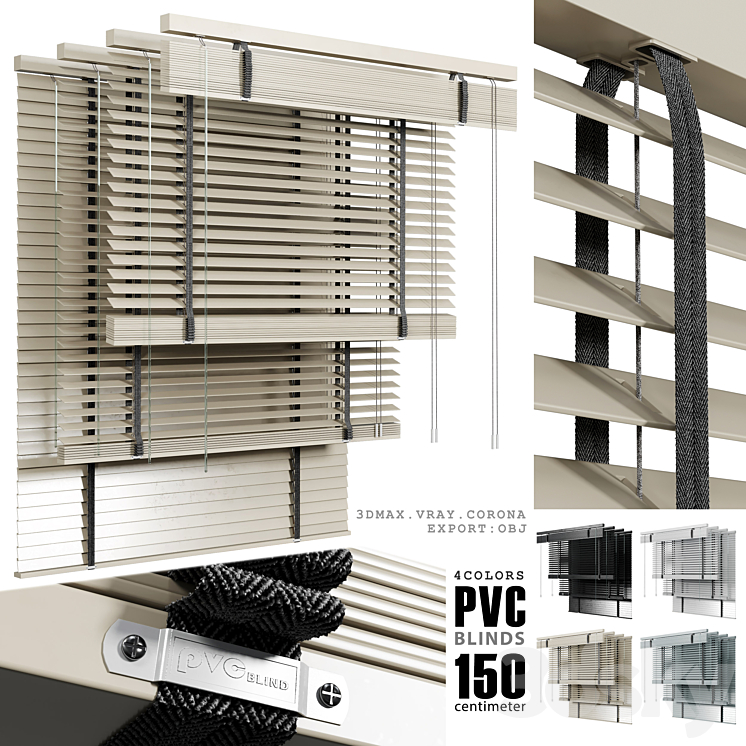 pvc blinds 150 cm 3DS Max - thumbnail 1