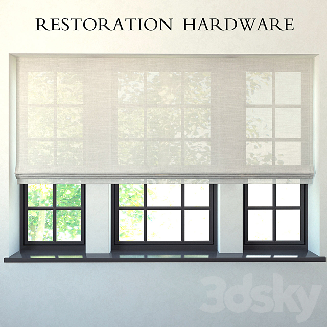 Restoration Hardware flat romain shade 3DSMax File - thumbnail 2