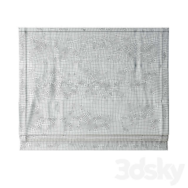 RH _ COTTON CANVAS CORDLESS ROMAN SHADE 3DS Max Model - thumbnail 2