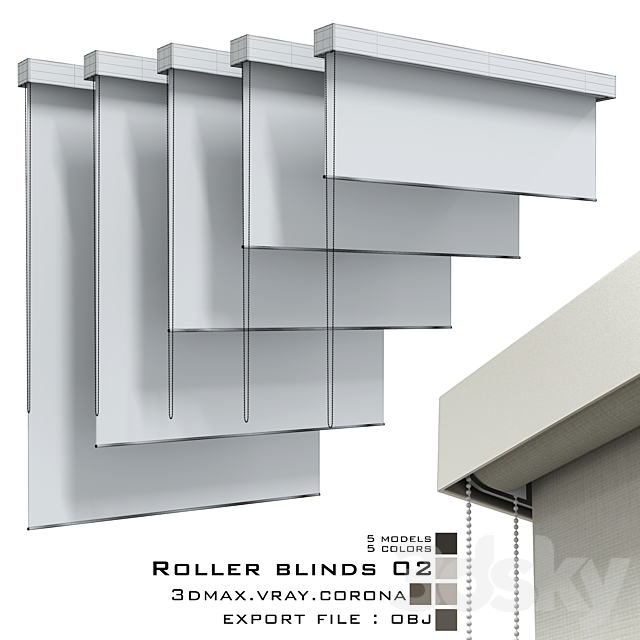 Roller blinds 02 3DS Max Model - thumbnail 3