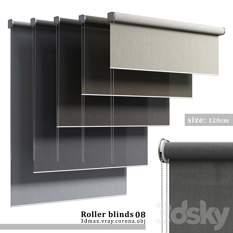 Roller blinds 08 3DS Max Model - thumbnail 3