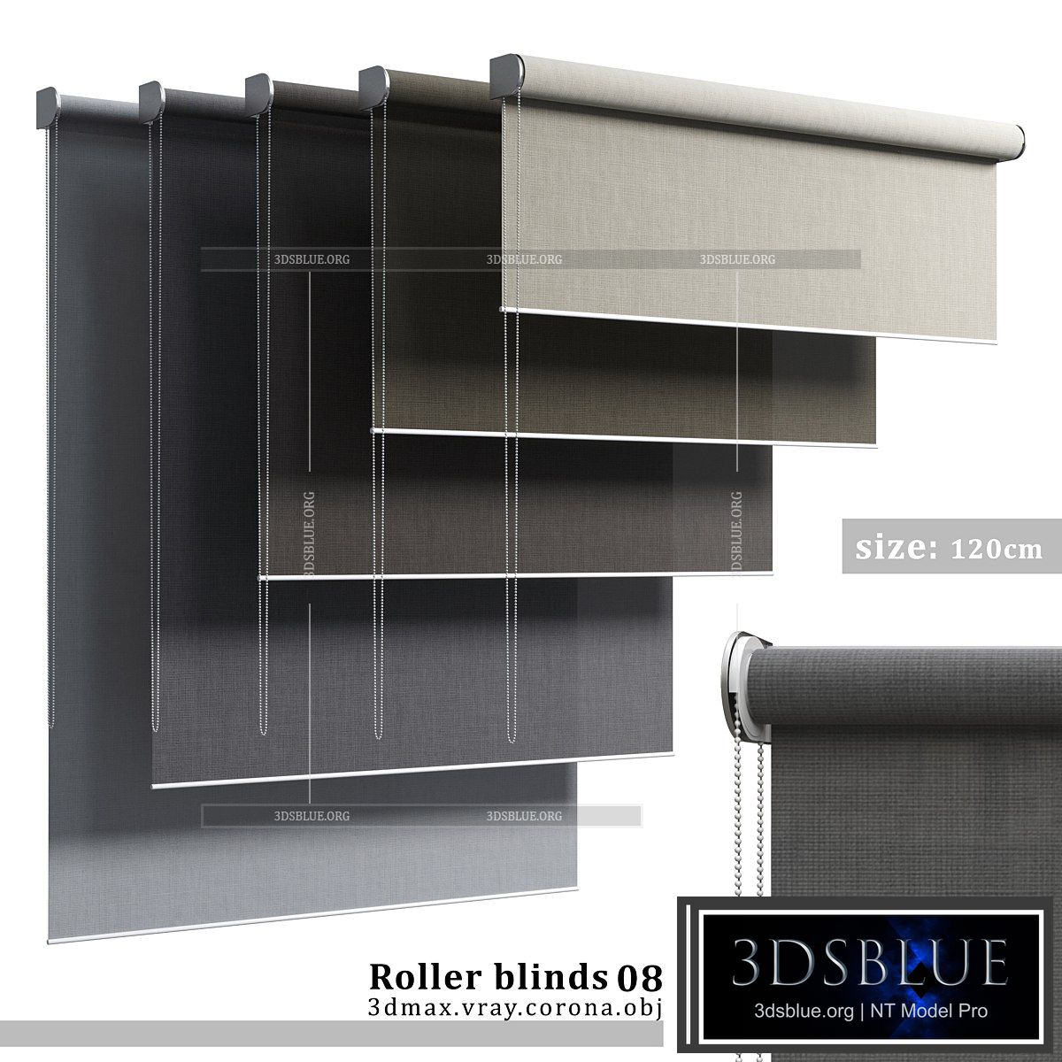 Roller blinds 08 3DS Max - thumbnail 3