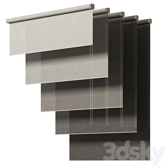 Roller blinds Curtains Roller blinds 3DS Max Model - thumbnail 2