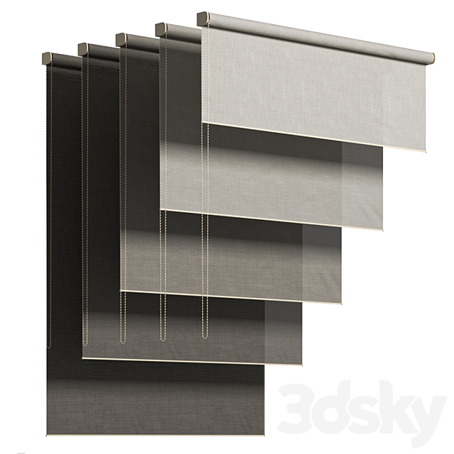 Roller blinds Curtains Roller blinds 3DS Max Model - thumbnail 3