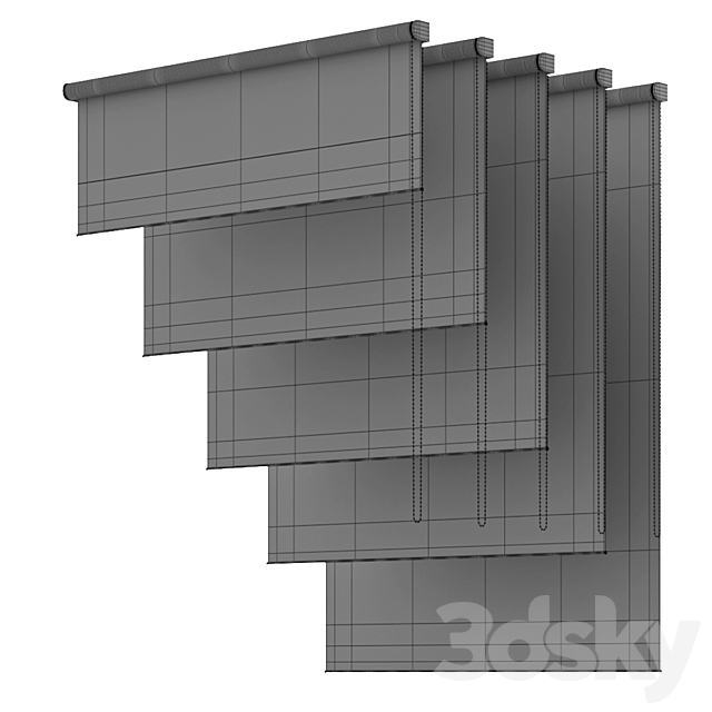 Roller blinds Curtains Roller blinds 3DS Max Model - thumbnail 4