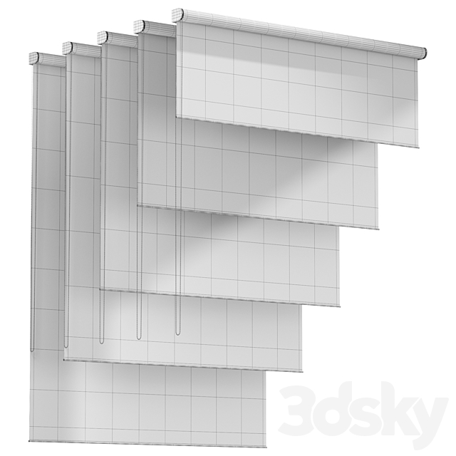 Roller blinds Curtains Roller blinds 3DS Max Model - thumbnail 5