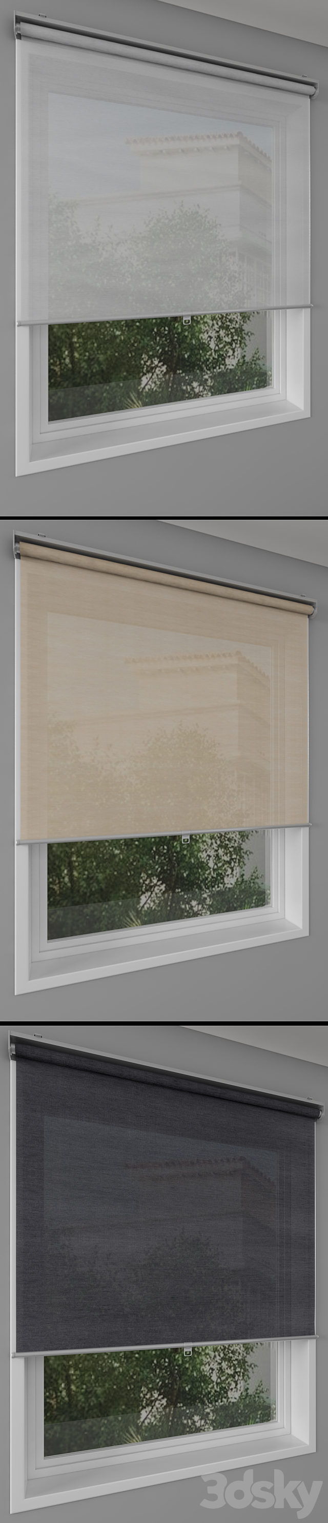 Roller blinds IKEA and window 3DS Max Model - thumbnail 2