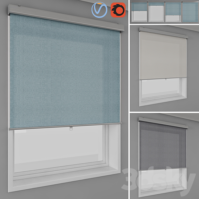 Roller blinds IKEA – TRETUR and window 3DSMax File - thumbnail 1