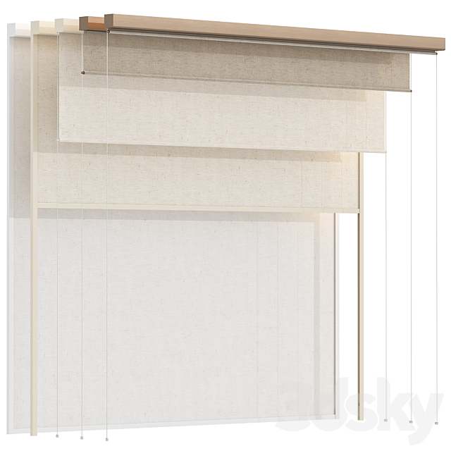 Roller Blinds Set 03 3ds Max - thumbnail 1