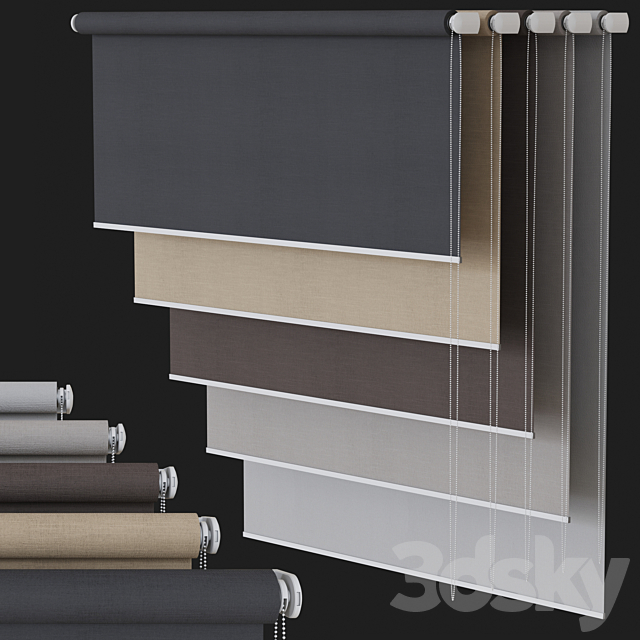 Roller blinds set ?2 3DSMax File - thumbnail 1