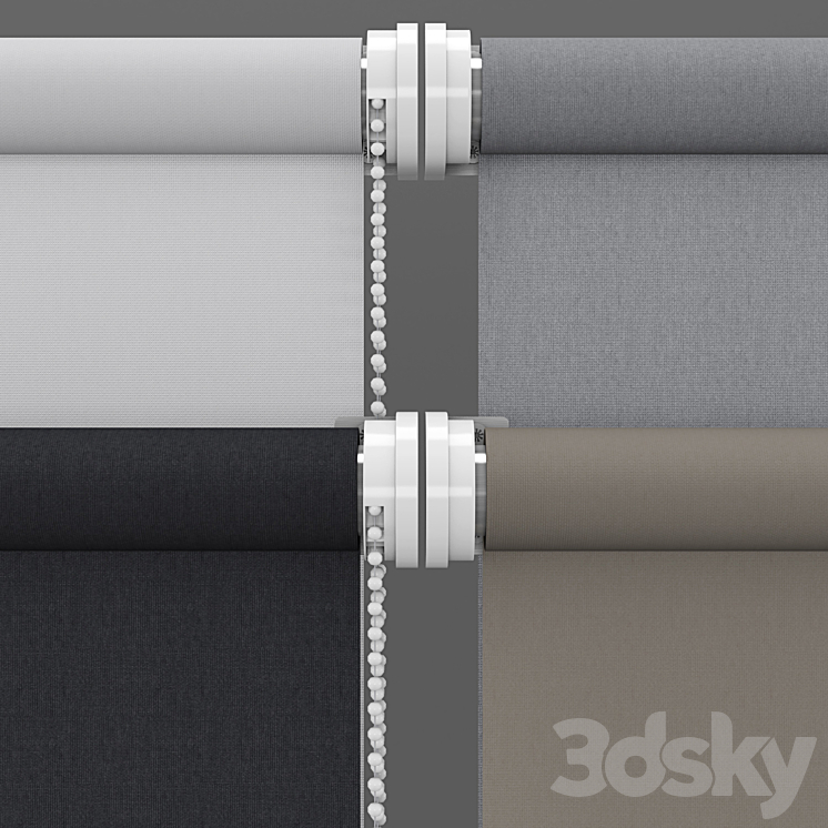 Roller Blinds Set 3 3DS Max - thumbnail 2