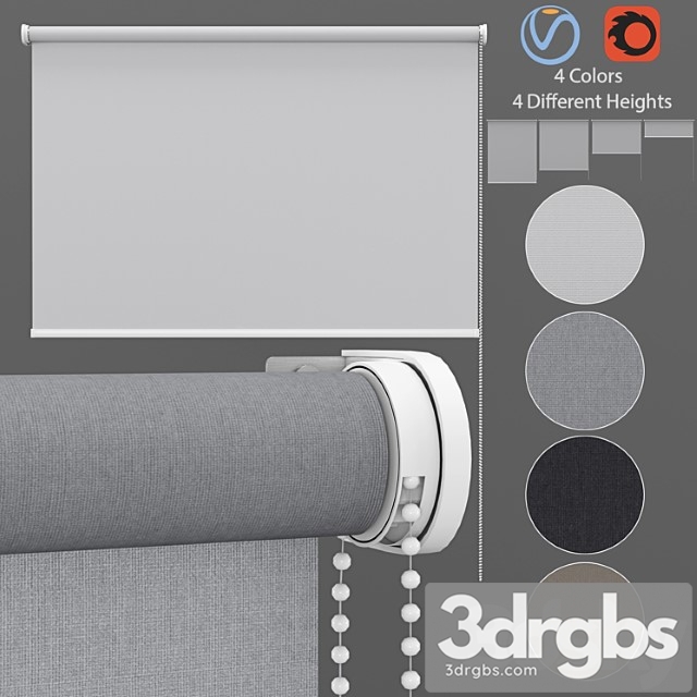 Roller blinds set 3 3dsmax Download - thumbnail 1