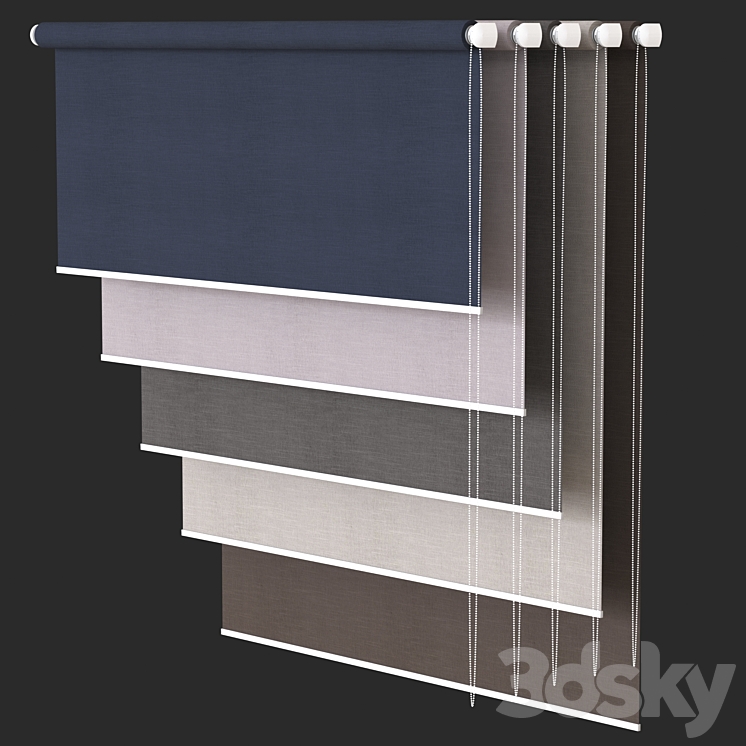 Roller blinds set 3DS Max - thumbnail 2