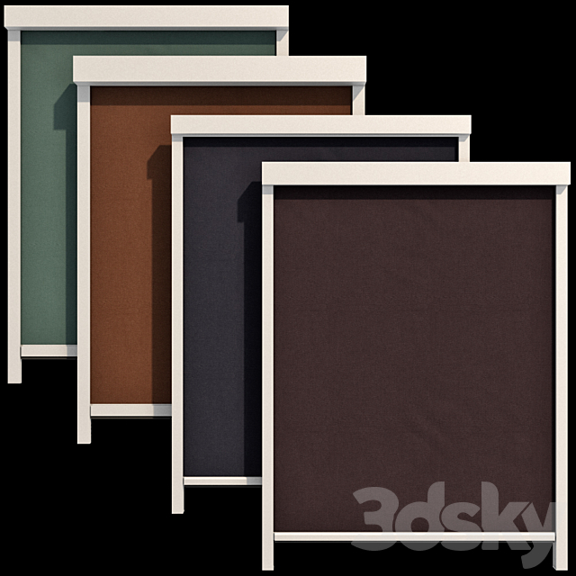 Roller blinds set 3DS Max Model - thumbnail 3