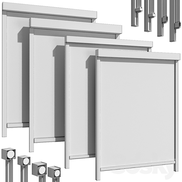 Roller blinds set 3DS Max Model - thumbnail 5