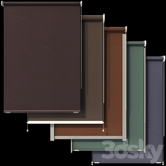 Roller blinds set 3DS Max Model - thumbnail 3