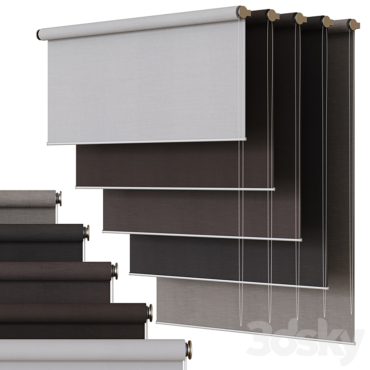 Roller blinds set ?7 3DS Max - thumbnail 1