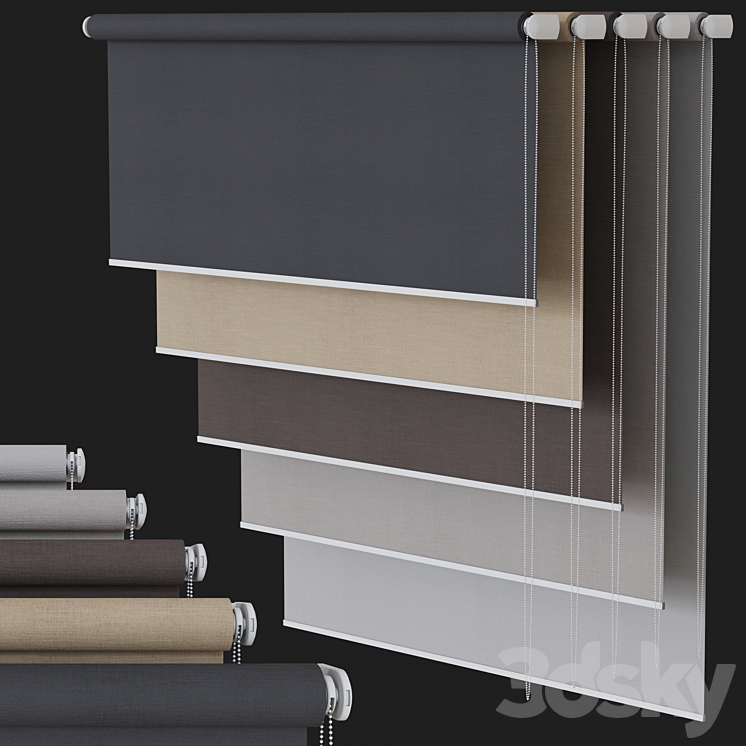 Roller blinds set №2 3DS Max - thumbnail 1