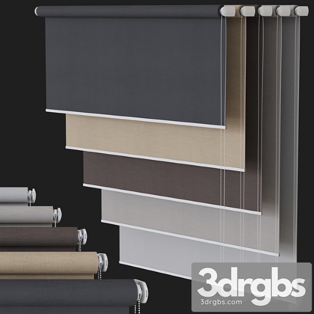 Roller blinds set №2 3dsmax Download - thumbnail 1