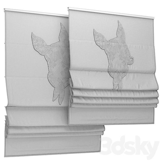 Roman blind 81 for children’s room 3DSMax File - thumbnail 3