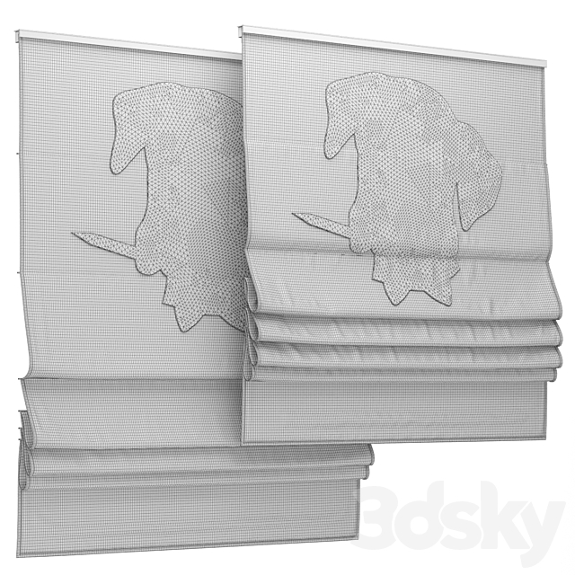 Roman blind 82 for children’s room 3DSMax File - thumbnail 3