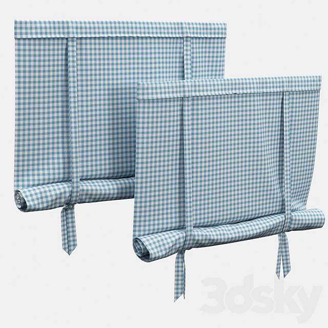 Roman blind with garters 3DS Max Model - thumbnail 2