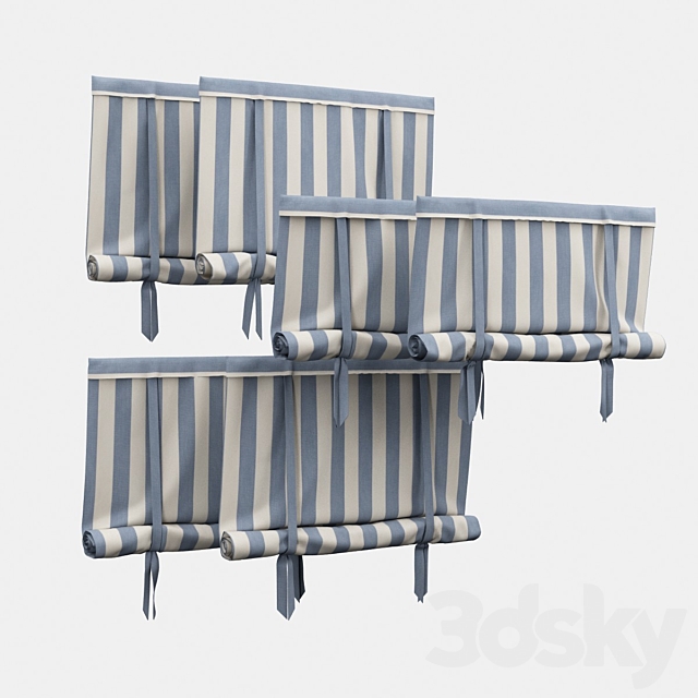Roman blind with garters 3DSMax File - thumbnail 1