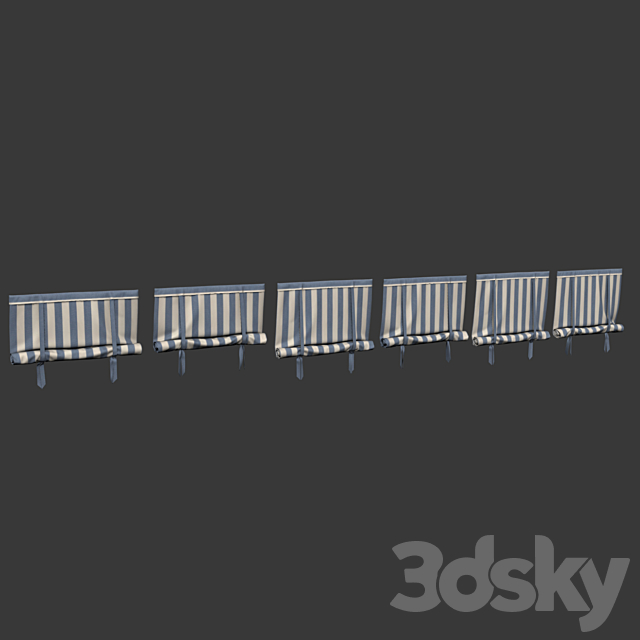 Roman blind with garters 3DSMax File - thumbnail 3
