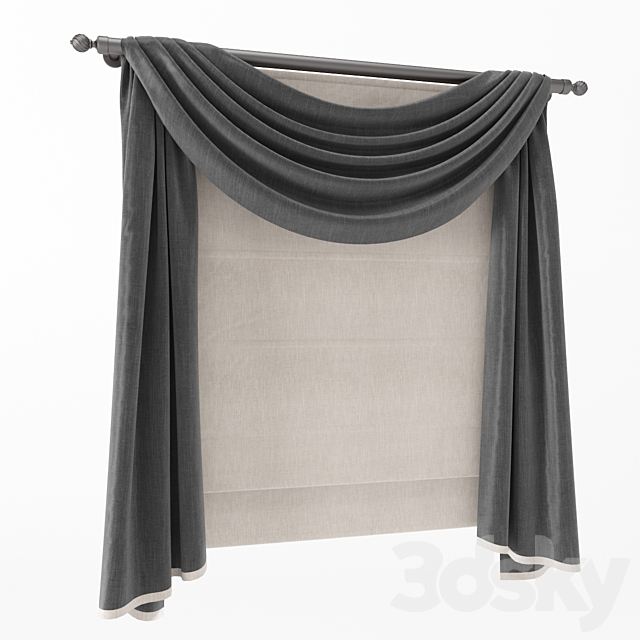 Roman blinds 13 3DSMax File - thumbnail 3