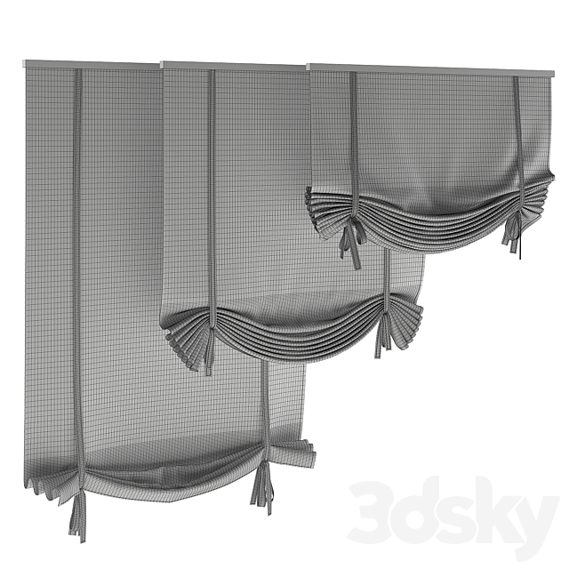 Roman blinds 14 3DS Max Model - thumbnail 3