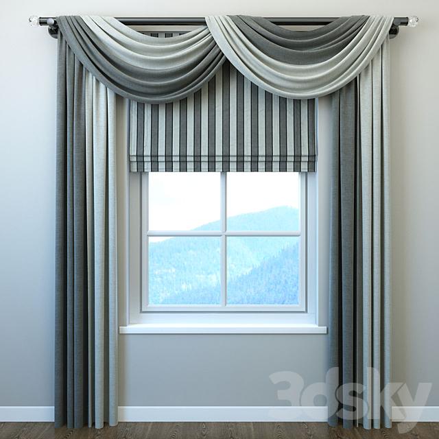 Roman blinds 16 3ds Max - thumbnail 1