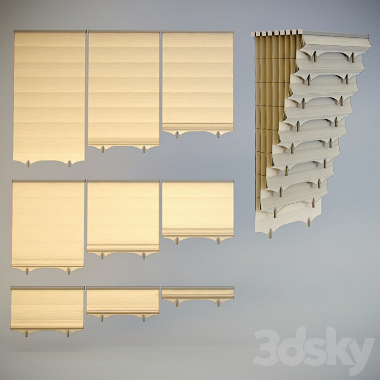 Roman blinds # 2 3DS Max - thumbnail 2