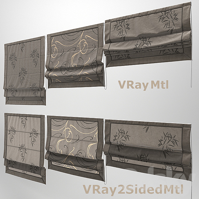 Roman blinds 2 3DS Max Model - thumbnail 2