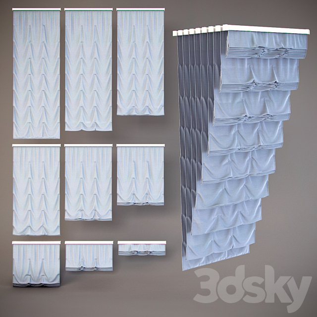 Roman blinds # 3 3DS Max Model - thumbnail 2