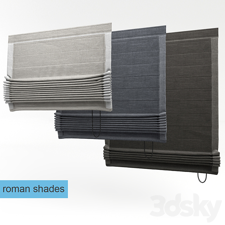 Roman blinds 3DS Max - thumbnail 1