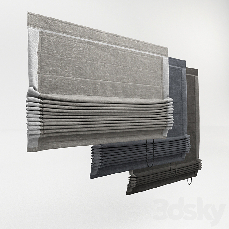 Roman blinds 3DS Max - thumbnail 2