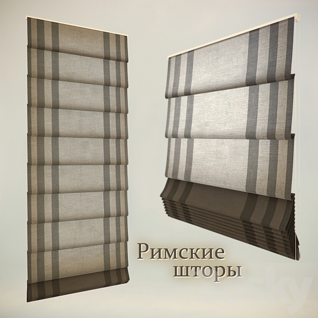 Roman blinds 3DSMax File - thumbnail 1