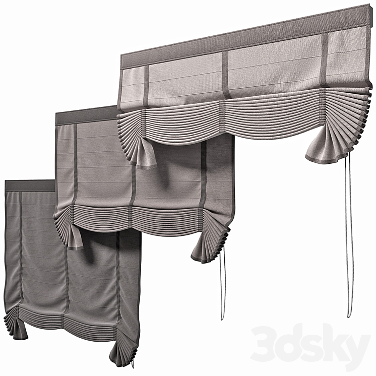 Roman blinds 4 3DS Max - thumbnail 2