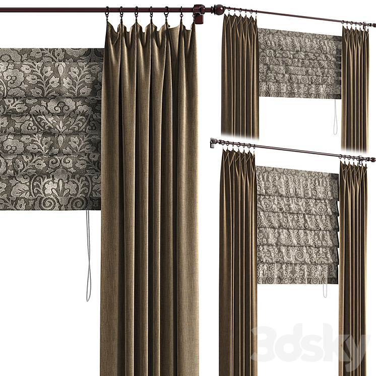 Roman blinds 4 3DS Max - thumbnail 1